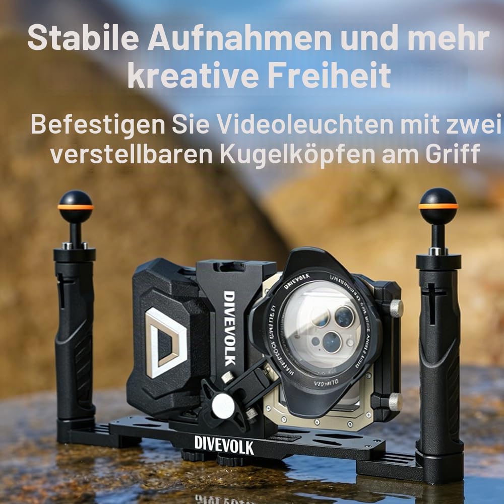 DIVEVOLK Doppelgriff für Seatouch 4 Max Unterwassergehäuse
