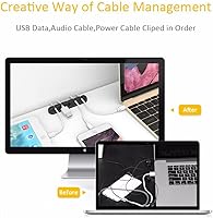 Vista 5 de Cable Clips Cord Management Organizer, 3 Packs Silicone Adhesive Hooks, Wire Holder USB Power Charging Accessory Mouse PC Nightstand Desktop Wall