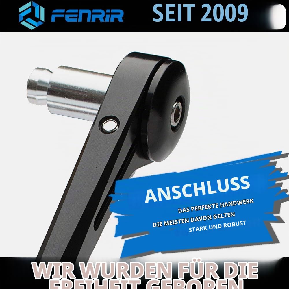 FENRIR (Kein E Geprüft) Lenkerendenspiegel Motorrad Spiegel rückspiegel CNC Geschmiedete Aluminiumlegierung Blendschutz Vibrationsreduzierendes Design blaue Gebogene Linsen 801-0324