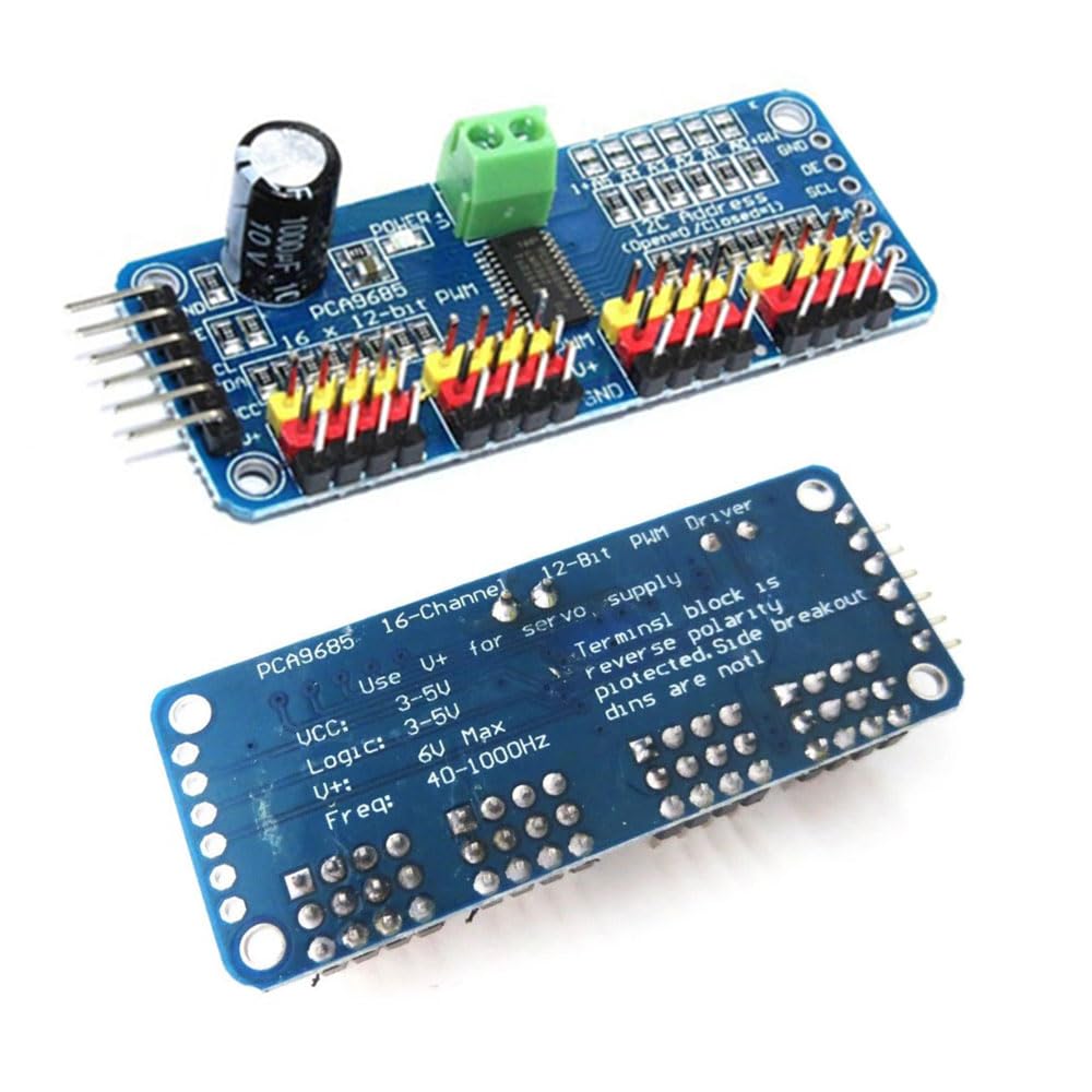 Lot 2 PCA9685 16 Canaux PWM 12 Bits – Contrôleur Servo I2C Pour Arduino Robotique, LED, Jusqu'à 992 Canaux