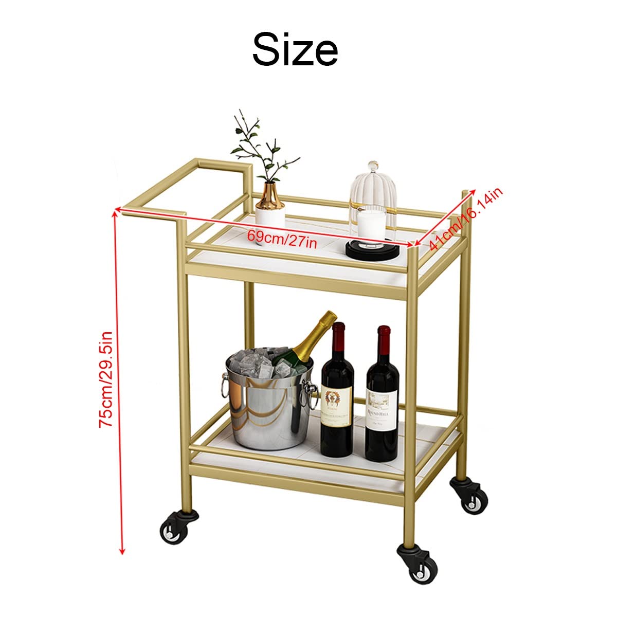 Carrello da tè ecologico in legno con ruote universali, perfetto per servire birra e vino Drin Craft in hotel, scaffali Ele Black & d per cene sofisticate