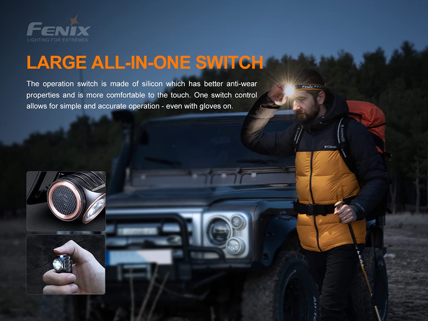 FENIX HM50R V2.0 LED-Stirnlampe, Eck-Taschenlampe, 700 Lumen, rot und weiß Dual-Stromversorgung, Mehrzweck-Stirnlampe Taschenlampe Dual-Use, USB-C wiederaufladbar,rotlicht