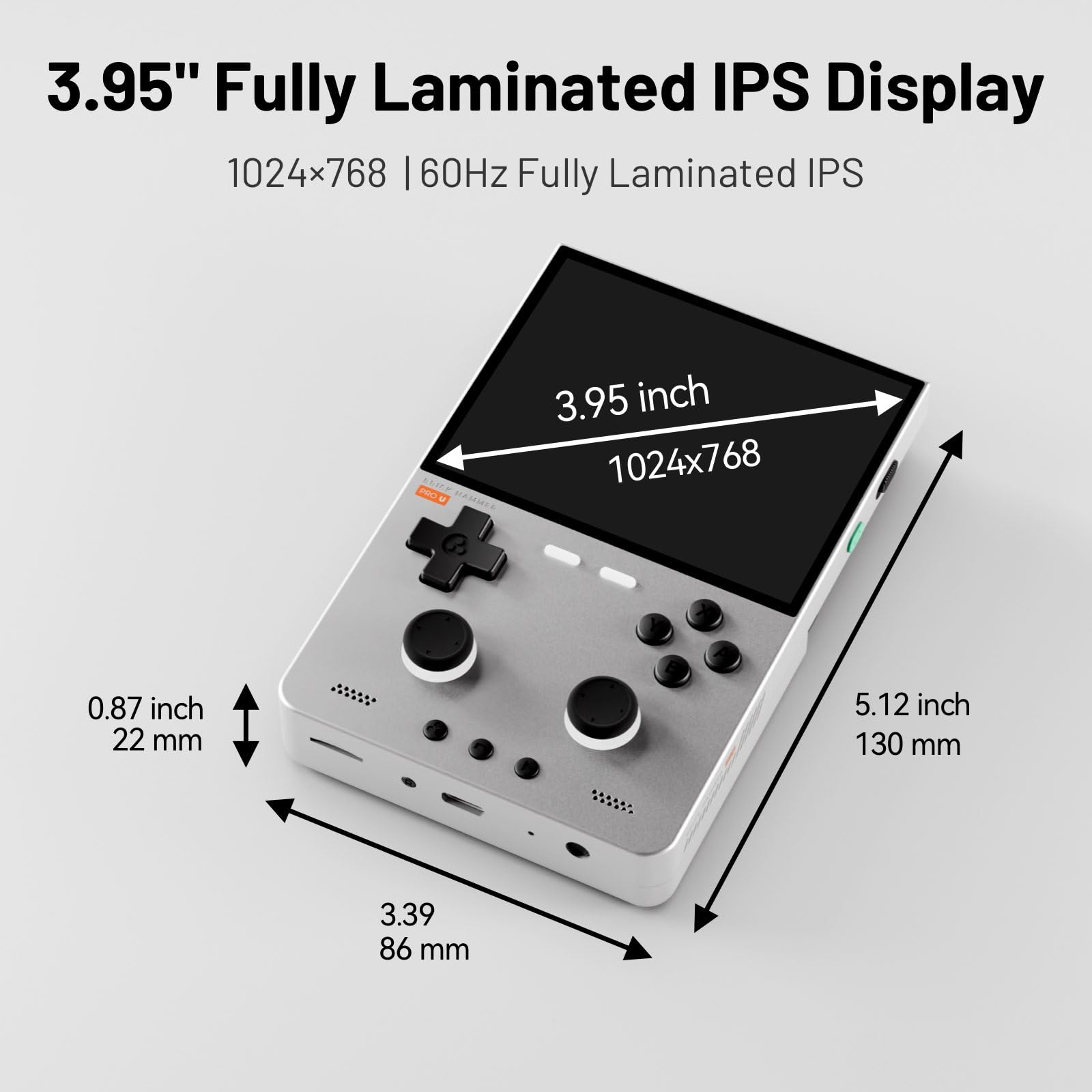 Console di gioco portatile retrò Brick Pro con scheda TF da 64 GB, display IPS completamente laminato da 10 cm, dispositivo di gioco Linux Open‑Source, joystick a doppio effetto Hall, batteria da 5000