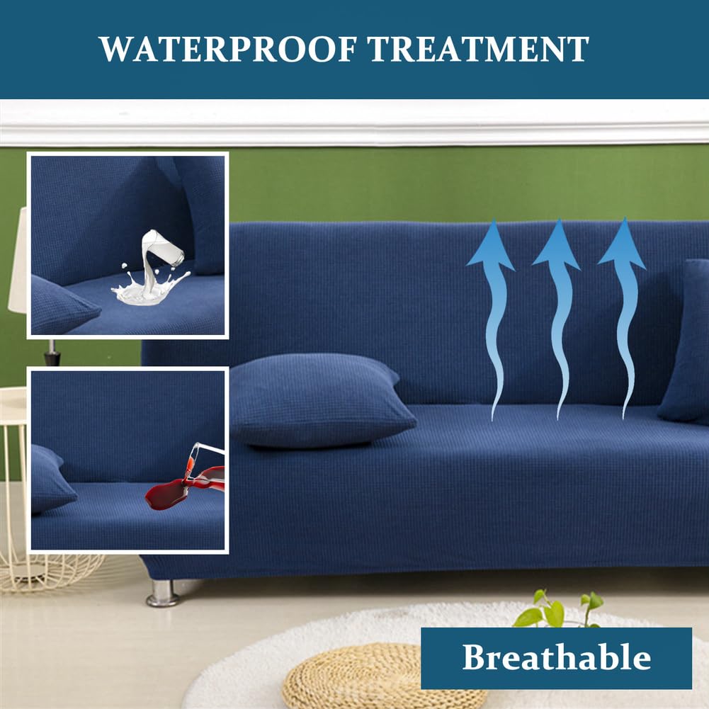 Funda universal impermeable para sofá cama, antideslizante, plegable, para 2 y 3 asientos, protector de reposabrazos, color morado, se adapta a 160 a 190 cm