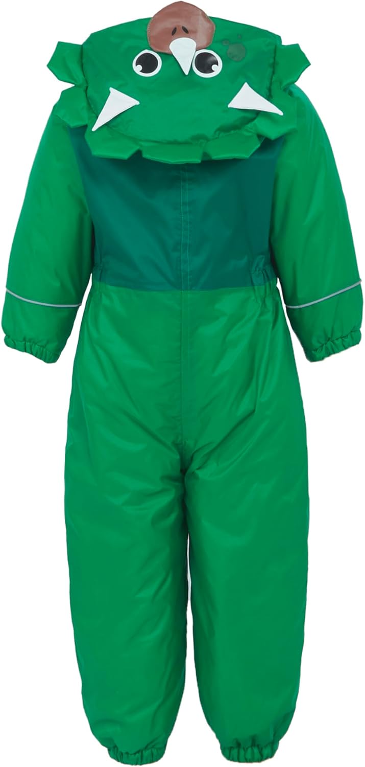 Regatta Childrens/Kids Mudplay III Dinosaur Waterproof Puddle Suit (12-18 Months) (Jellybean Green)