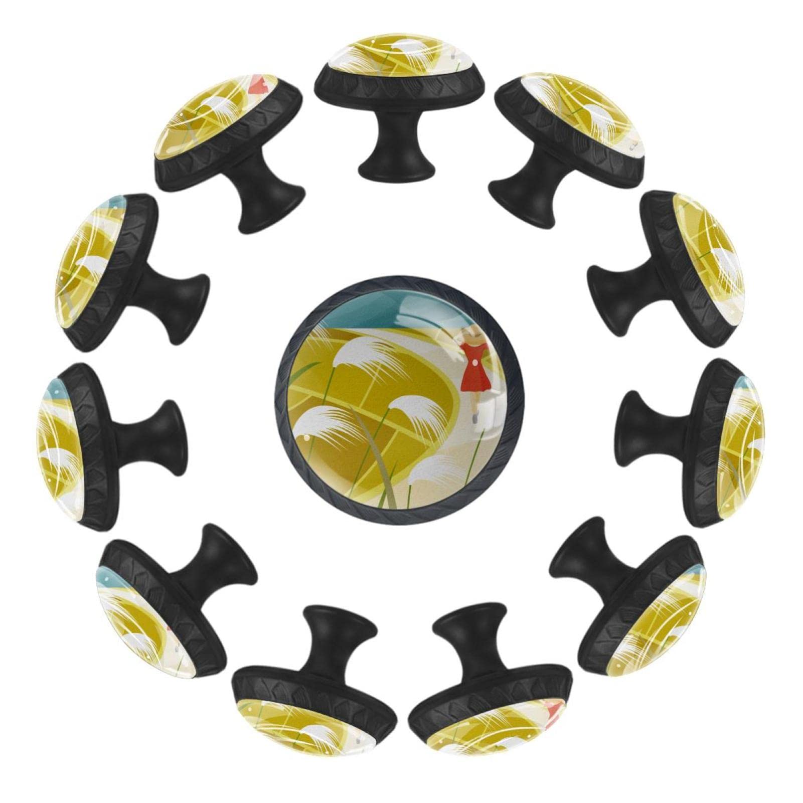 Boutons d'armoires de cuisine Voyage Fille Reed, poignées de tiroir et commode, x12