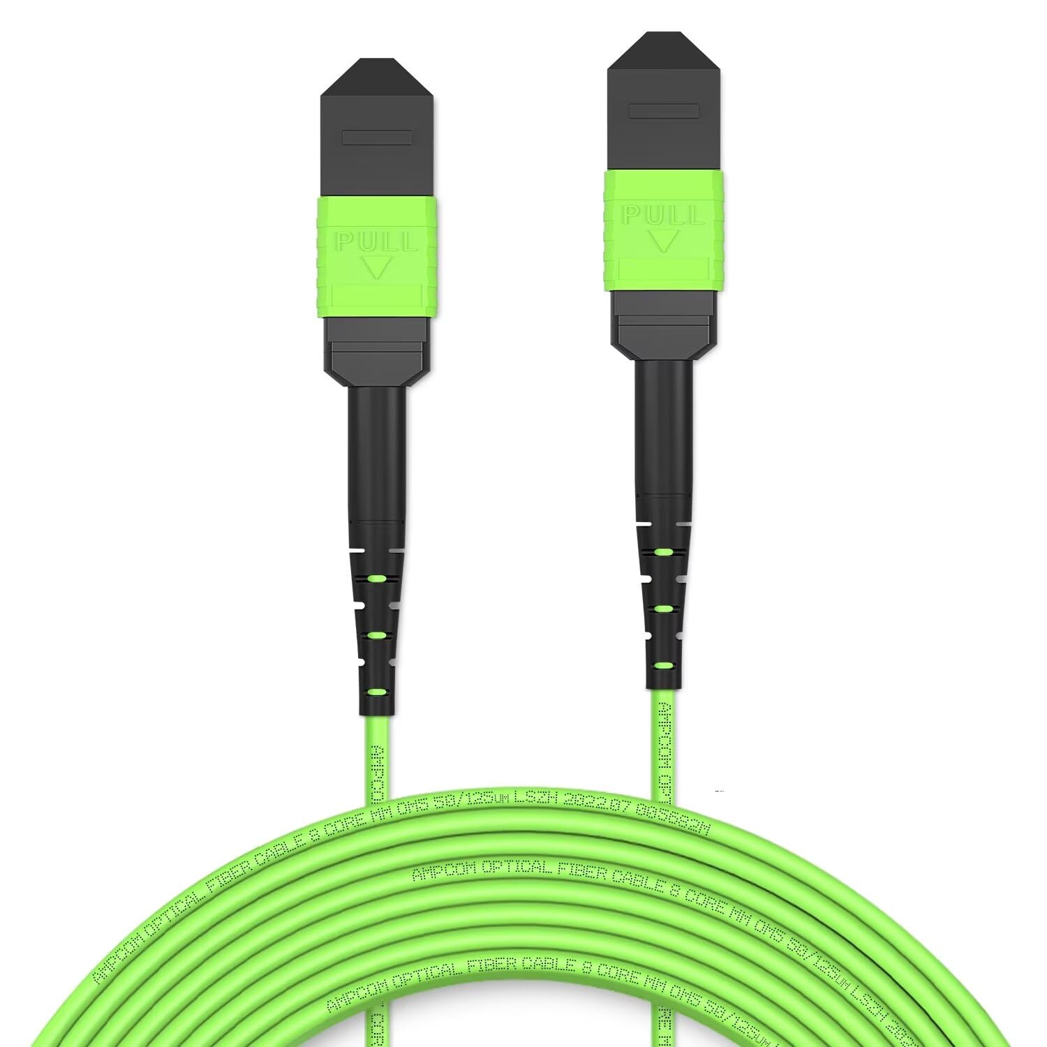 AMPCOM MPO to MPO Trunk Cable 9/125μm Singlemode OS1/OS2(8 Fiber, MPO to MPO Female, Type B, LSZH/Riser, UPC, Yellow) 3m (9ft)