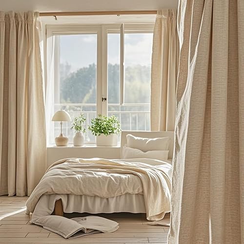 Miniatura 9 de The Yard - Tela de muselina 100 % algodón, tela de lino natural sin blanquear por yarda, 63 pulgadas x 2 yardas, material de tela de lino de