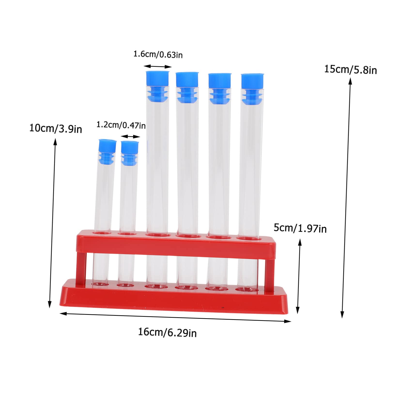 KICHOUSE 6pcs Plastic Vials Test Tube Container Stand Detachable Holder for Lab Testing Experiment School Use Random