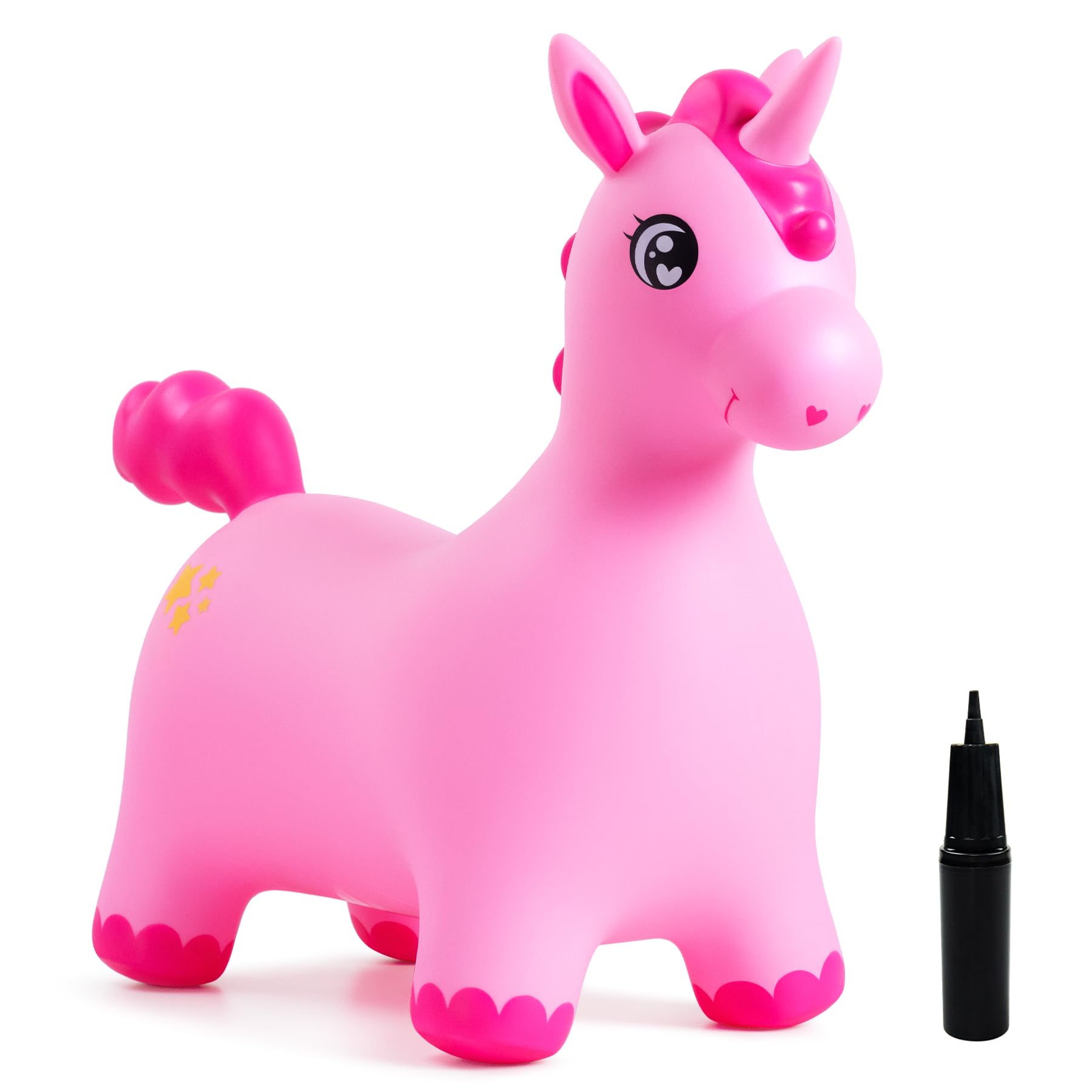 INPODAK Bouncy Animal Hopper Pink Unicorn Hoppers for Kids Ride On Toy