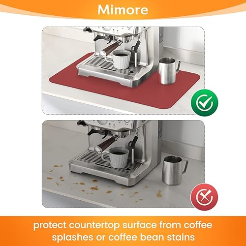 Miniatura 10 de Mimore Tapete de café negro de 16 x 24 pulgadas para encimera, absorbente, oculta las manchas, parte trasera de goma, accesorios de barra de café,