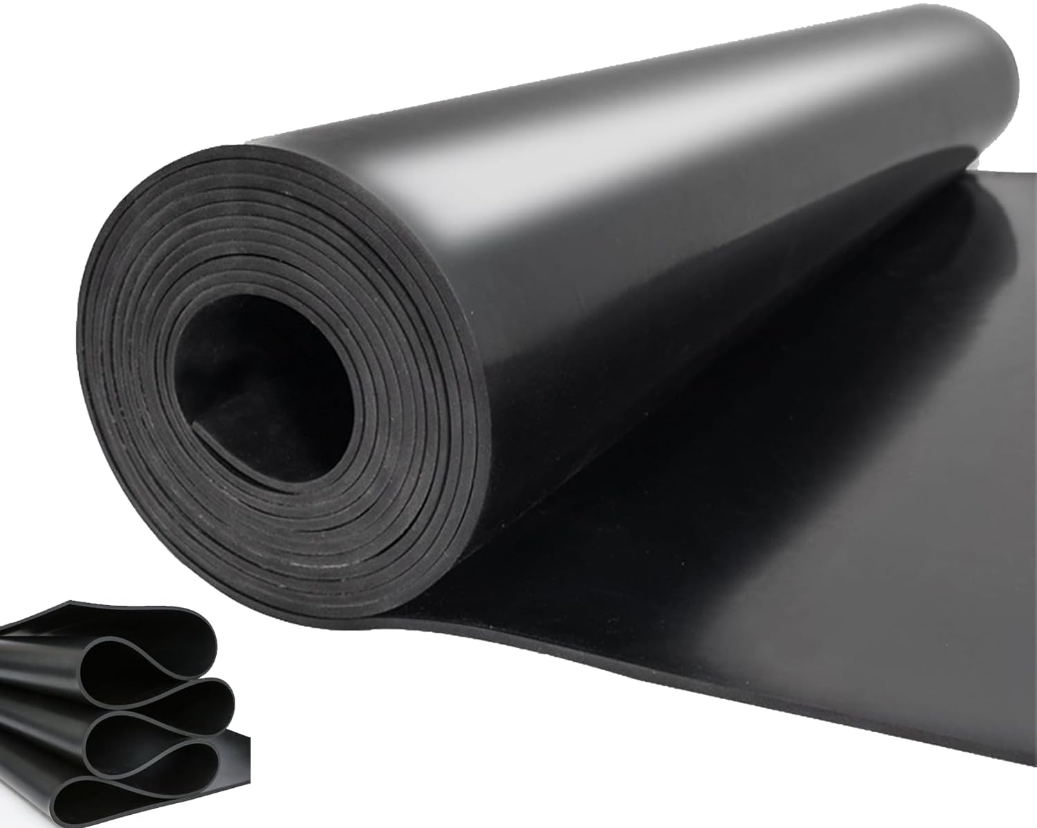 Nisorpa Solid Rubber Roll Sheet 3.3x9.8ft Neoprene Rubber Rolls 1/8" Thick Heavy Duty Sealing Rubber Strip Silicone Heatproof Oil Waterproof Rubber Mats for Garage Sound-Proof Floor DIY Gasket Shock