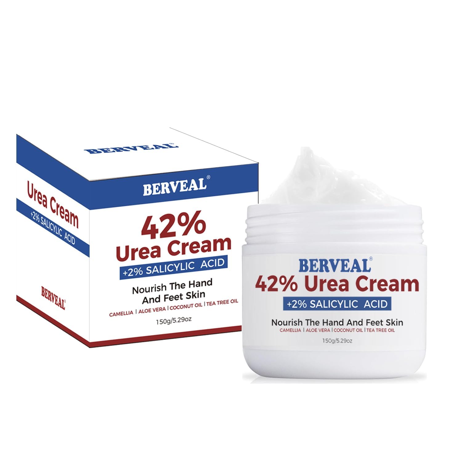 Urea Cream with 2% Salicylic Acid Foot Cream for Dry Cracked Heels Moisturizes and Removes Corns, Calluses, Dead Skin
