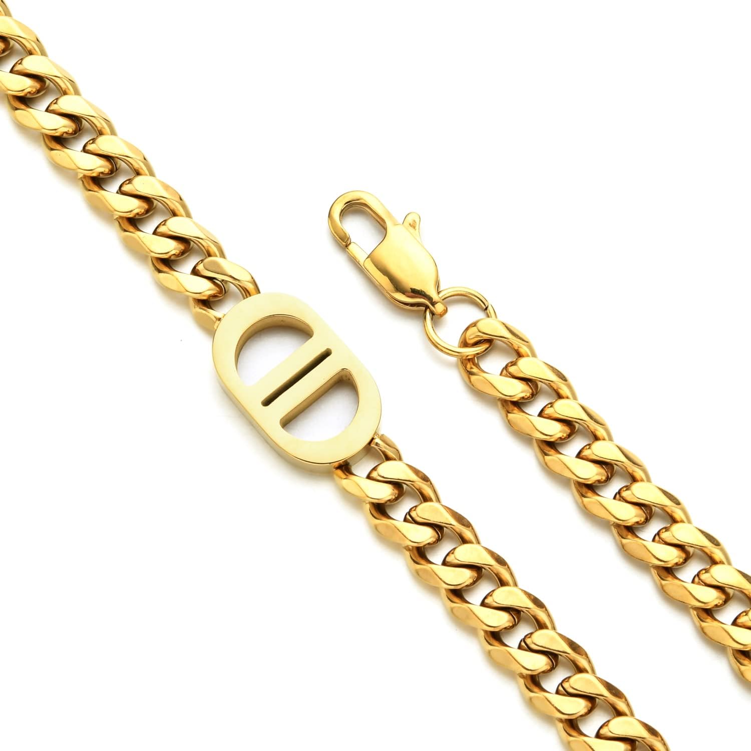 MITITEE Cuban Link Chain for Women 18k Gold Miami Curb Link Chain Titanium Steel Thick Cuban Choker Necklace Hip Hop Trendy Jewelry