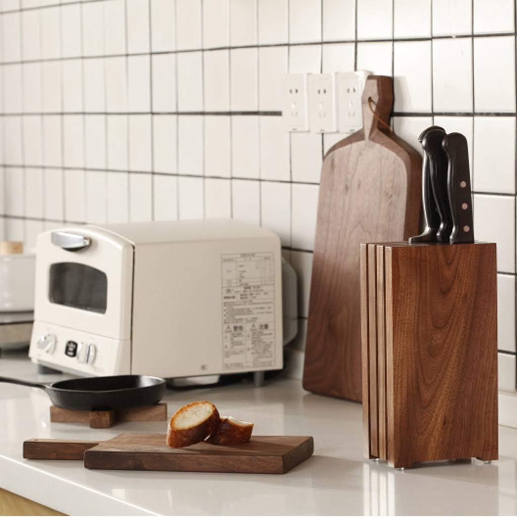 Knife Block Storage Stand Kitchen,Only selling Cutter Holder,Wood without Knives,Countertop and Organizer with Wide Slots for Easy