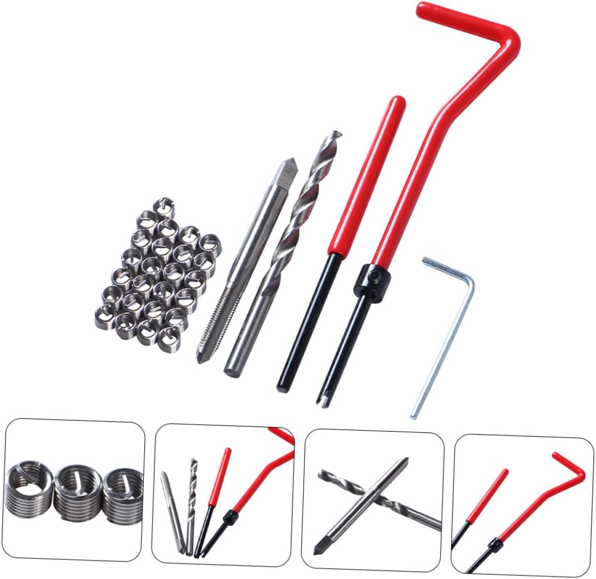30pcs Alloy Material Thread Repair Tool Wire Insert Kit Repair Tool for Mechanics