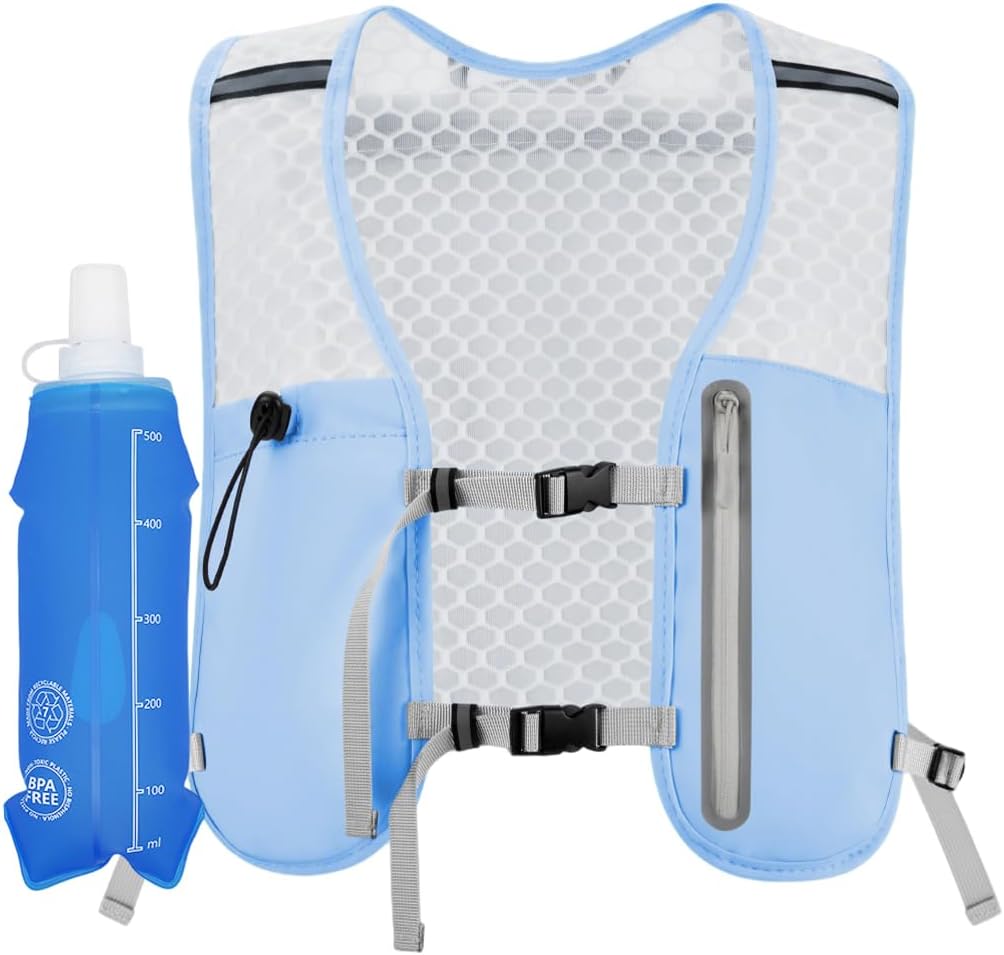 Running Vest for Women Men Hydration Backpack with 500ml Soft Flask Lightweight Water Pack