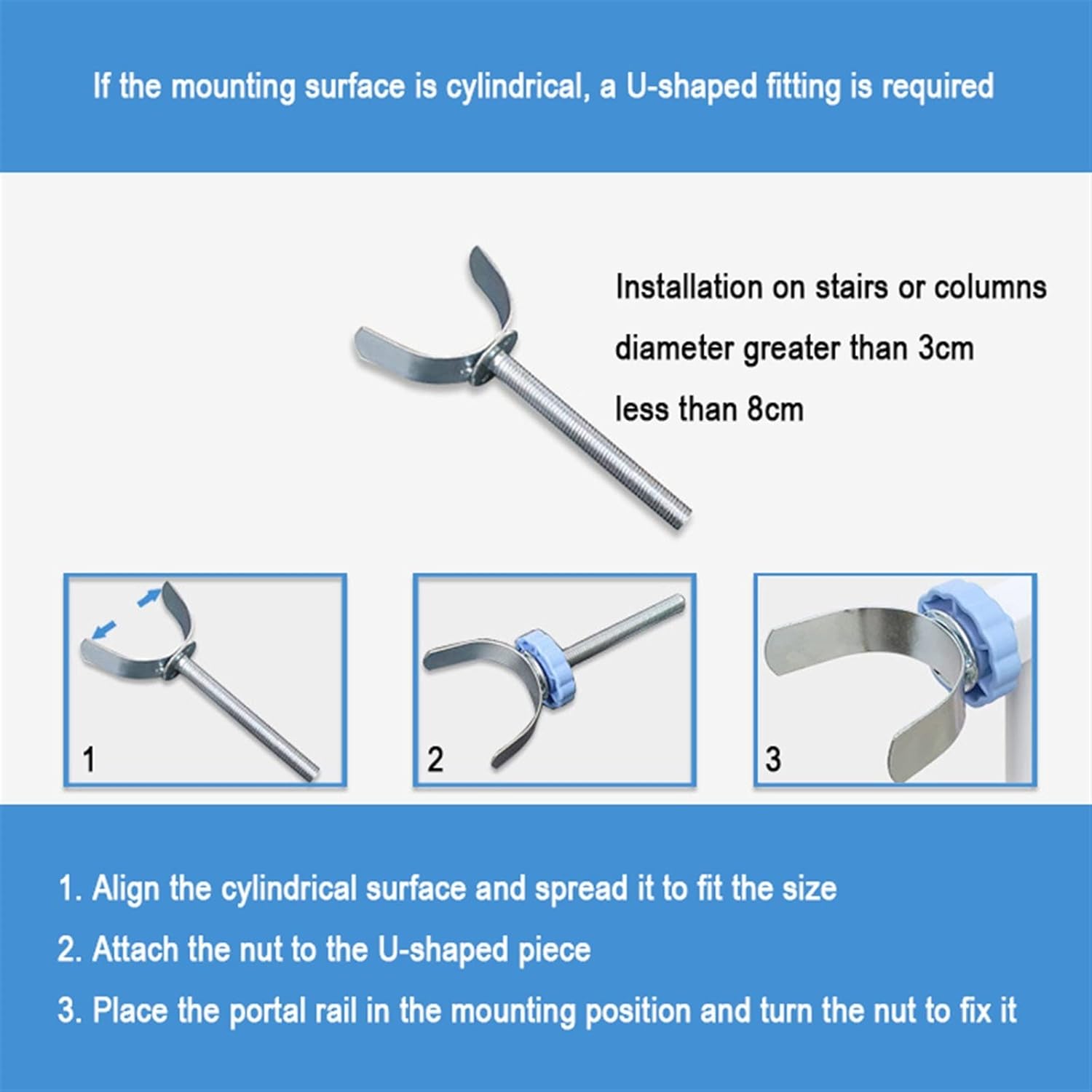 JIAYING Pet Safety Gate, Snap Fit Stair Gate, Child Gate Also Suitable for Dogs, No Drilling, 4 Colors (Color : Blue, Size : H88cm)