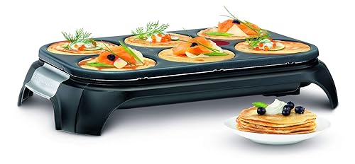 Tefal Crêpière électrique, 6 empreintes, Revêtement antiadhésif, Fonction Thermospot, Rangement