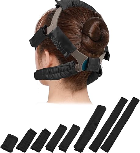 8 PCS Satin CPAP Strap Covers, Comfortable CPAP Mask Strap Covers, Silky CPAP Hair Protector to Fit Airfit f20 Headgear, Anti Wrinkle CPAP Mask Black