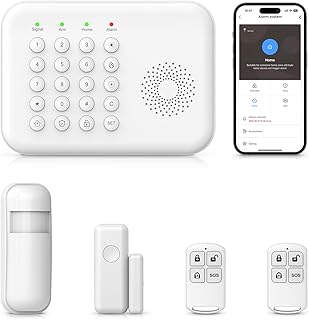 PGST Alarm System for Home Security 5-Piece Kit, WiFi/4G Home Security System Wireless with Phone APP Alert,Door Sensor,Motion Sensor, Remote Control, Compatible with Alexa,24/7 Protection