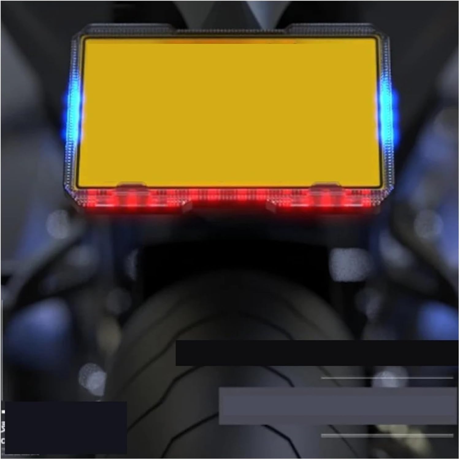 LED License Plate Frame Modification Accessories Motorcycle Bracket Scooter License Plate Light Illuminated with Tail Plate (Size : L9 Green red Light)