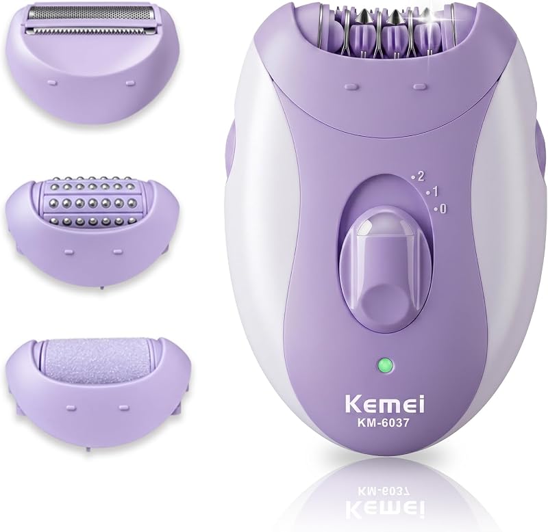 6037 Depiladoras Depiladoras para Mujeres Afeitadora Eléctrica Inalámbrica 4 en 1 | con luces recargables y dispositivo de depilación de 2 velocidades para cara, piernas, brazos y cuerpo morado