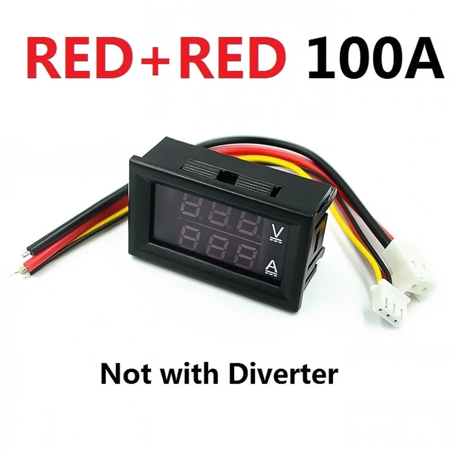DC0-100V 10A 50A 100A Voltmeter Ammeter Red Blue LED Amp Dual Digital Volt Meter Gauge 0.56'' LED Digital Display(RED-RED 100A)