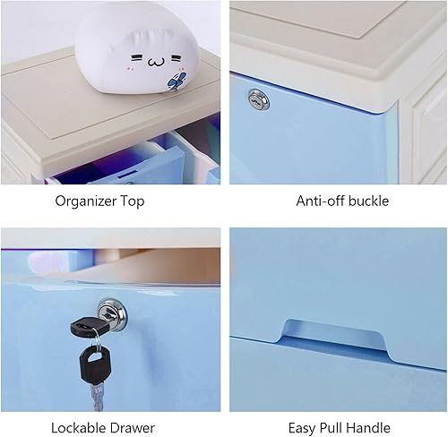 Miniatura 7 de Cajones de plástico con cerradura, armario de almacenamiento con 6 cajones, cajones de armario, organizador alto para ropa, sala de juegos, muebles