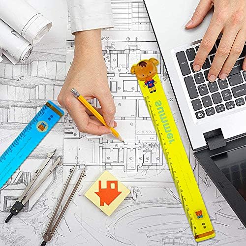 CYSJ 16 Pieces Flexible Rulers 6 Inch Transparent Rulers Rubber Plastic Rulers Shatter Resistant Rulers Stationery 15cm Folding Ruler for School Classroom Home Office
