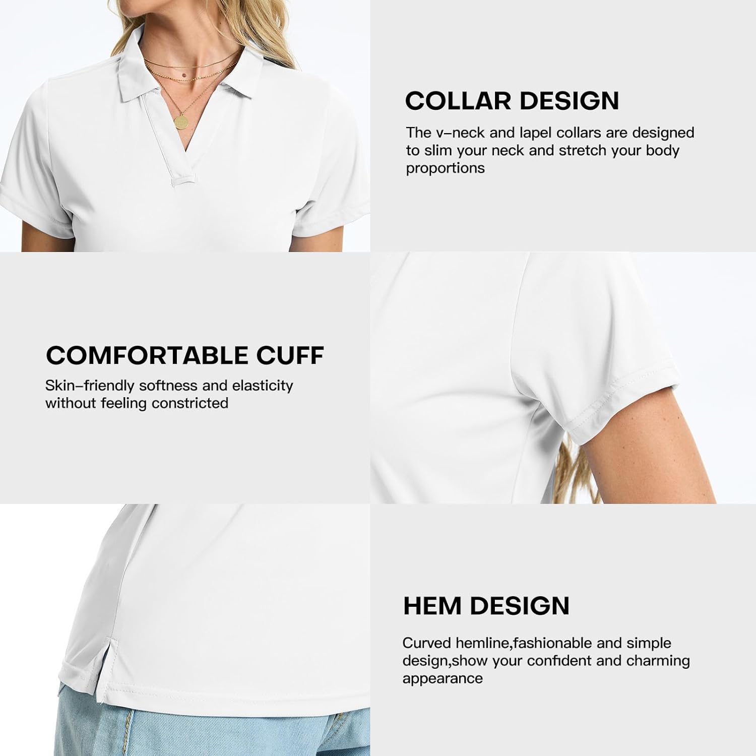 Women's Polo Shirts Short Sleeve Quick Dry UPF 50+ Sun Protection Business Casual Collared Shirt Tennis Golf Shirt Work Tops - Image 4