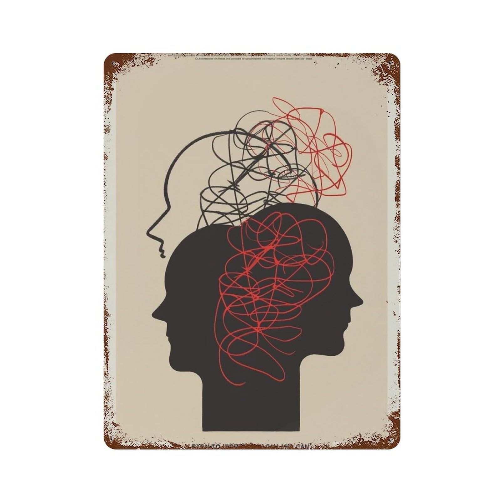 FHUYEURHRY Inner-Dialogues-of-an-Overthinker_01 Wall Decor Retro Iron Vintage Art Metal Tin Sign Poster Modern Home Cofffee Club Art Bar Shop Decorations Style 40x30cm