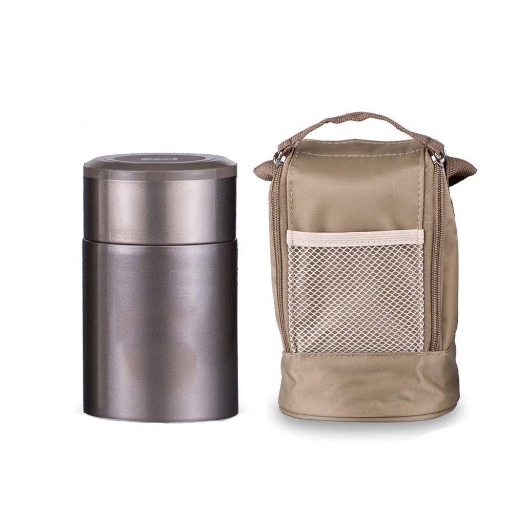 Botella de alimentos de acero inoxidable para niños del termo, contenedores de alimentos aislados al vacío y sellados, portátil, bolsa aislada (color: gris, tamaño: 700 ml), tamaño: 800 ml, color: