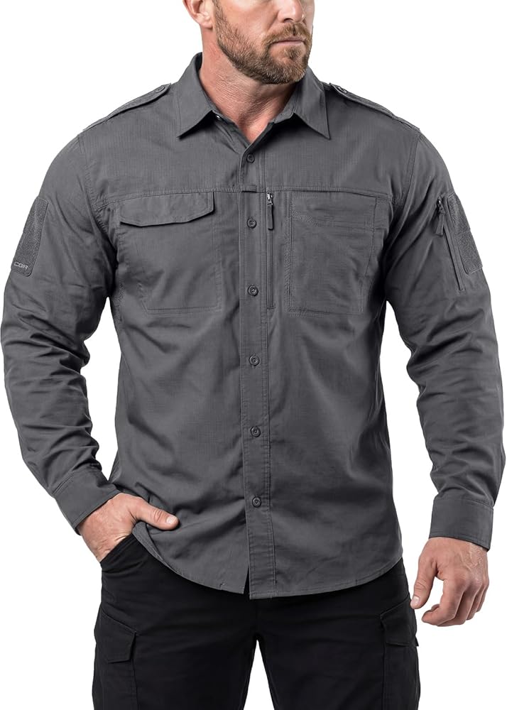 Amazon.com: CQR Men's Long Sleeve Tactical Shirts, Ripstop