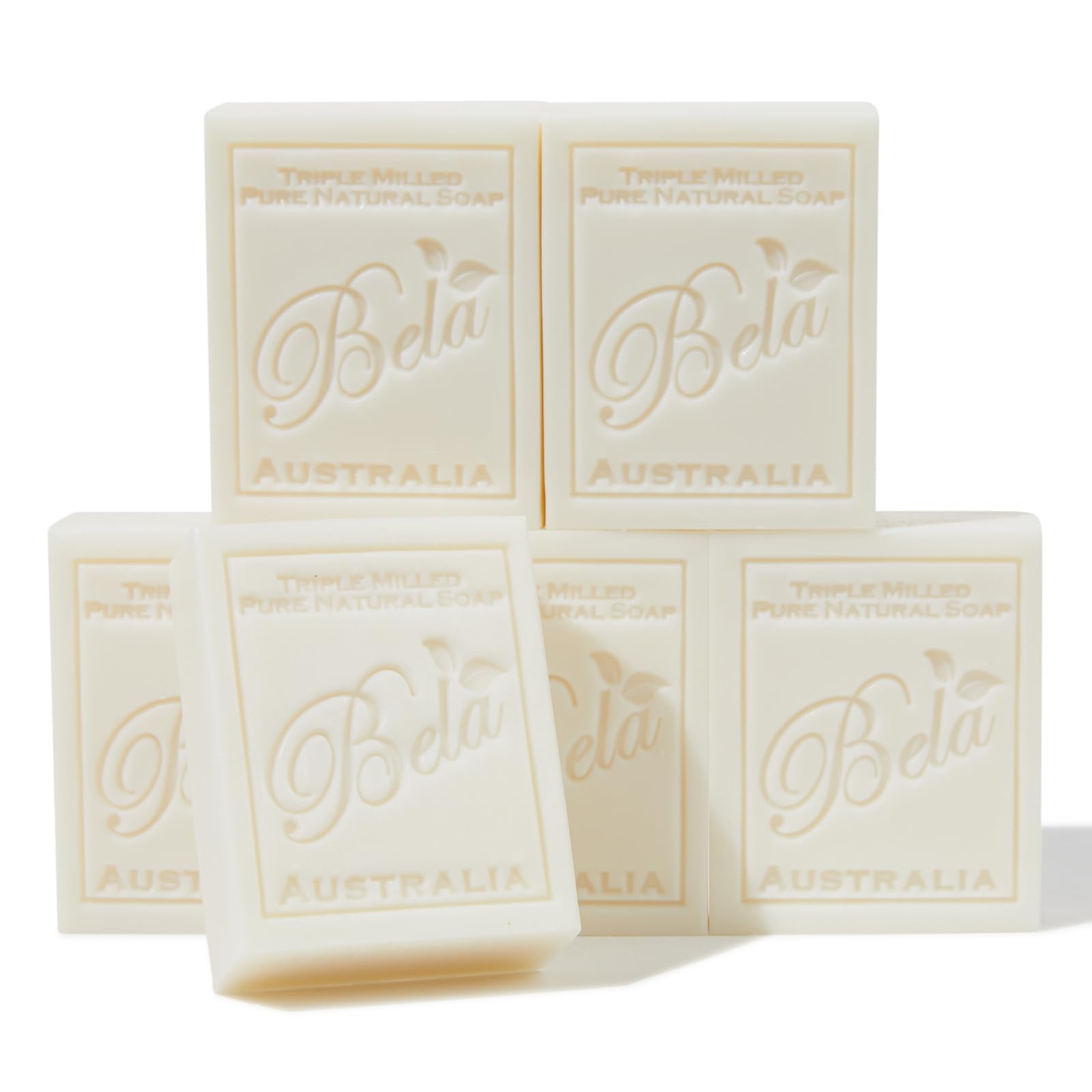 Bela Pure Natural Soaps Triple French Milled Moisturizing Natural Soap Bars - Extra Creamy Goats Milk - Made in Australia - Makes a Great Gift- 6 pack (3.5 oz each)