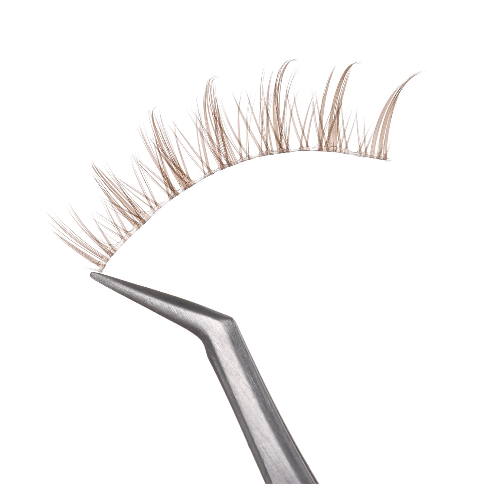 A06 Brown Manga Lashes - 10 works, Clear Band, Asian False Eyelashes, Natural Look, Individual Clusters (8-13mm) - Image 3