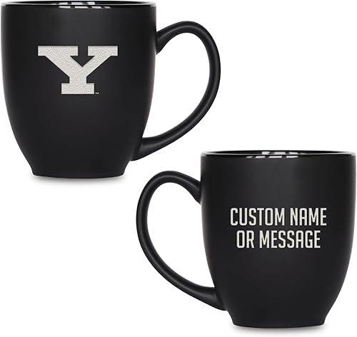 Rico Industries NCAA Primary - Taza personalizada de 15 onzas, color negro mate, para bebidas calientes o frías