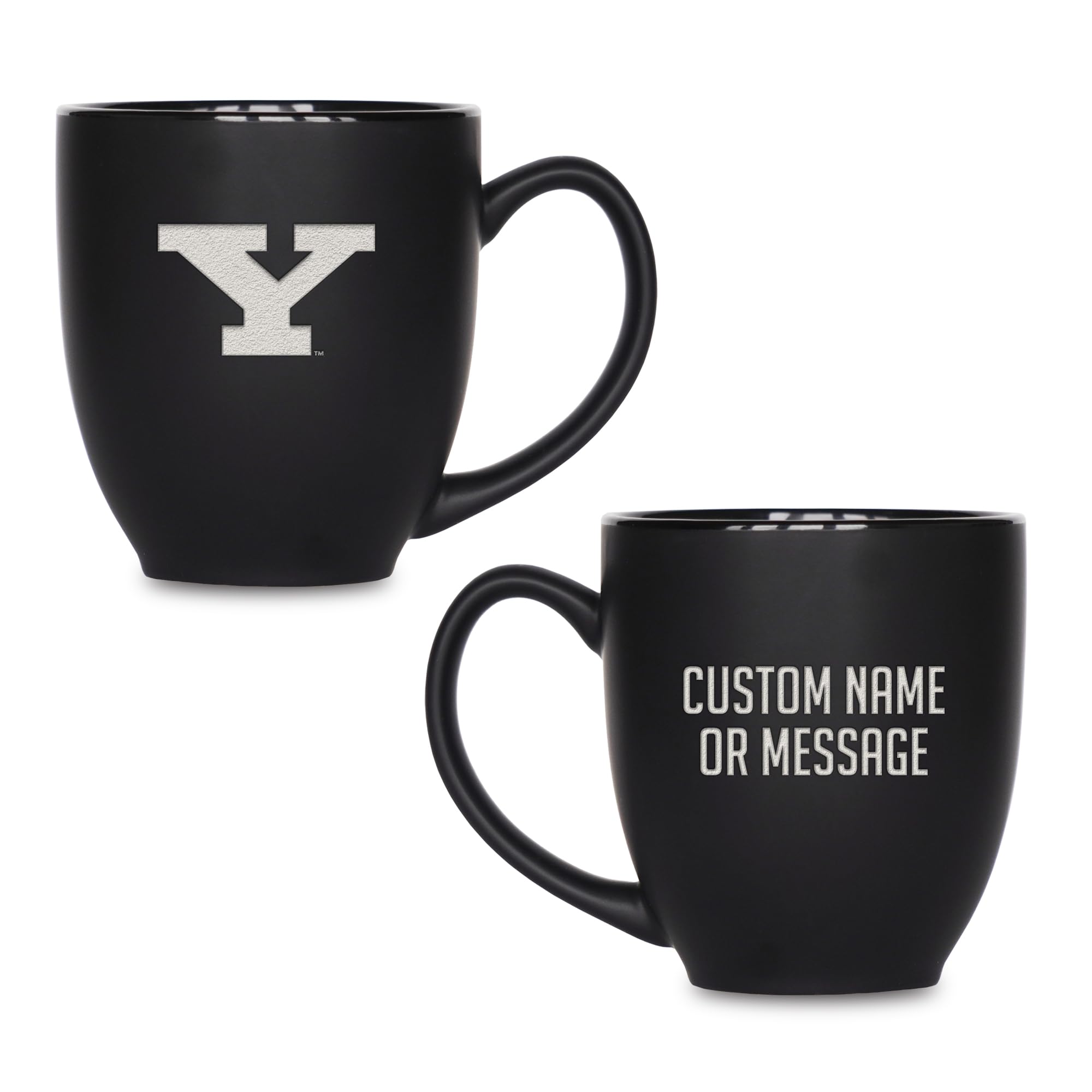 Rico Industries NCAA Primary 15-Oz Personalized Matte Black Bistro Mug - for Hot or Cold Drinks