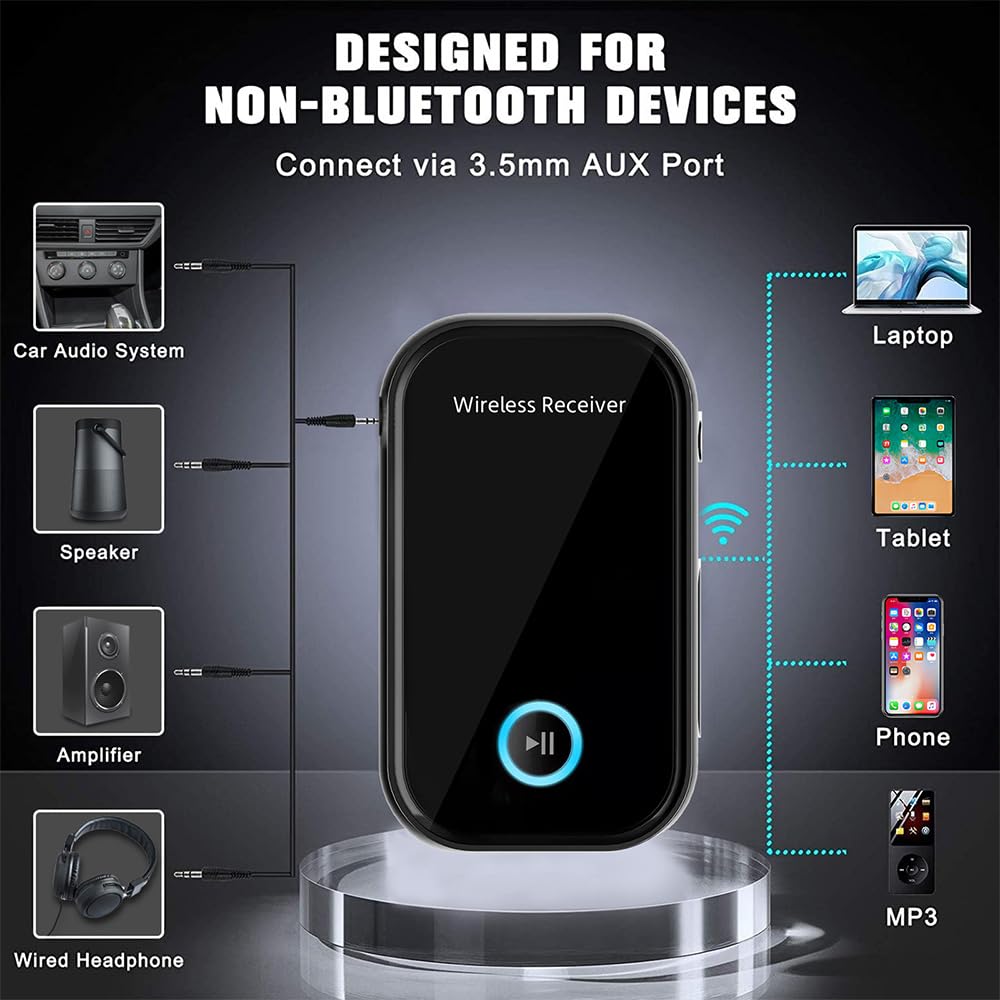 Bluetooth-AUX-Adapter für Auto, 3,5 mm kabelloser Empfänger und Sender, AUX-Bluetooth-Auto-Adapter, Freisprecheinrichtung für Autos, Lautsprecher, Stereoanlagen und Kopfhörer