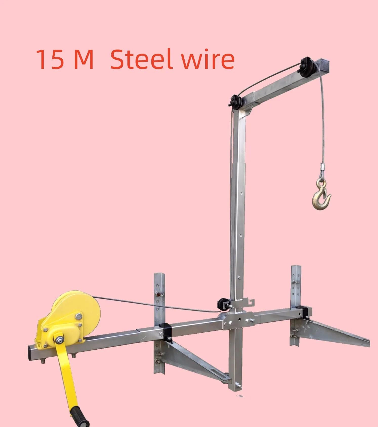 Air Conditioner Lifting Tool, Side Rolling Lifting Small Crane + Folding Bracket, ?High Altitude Installation Tools MINGPING(15M)