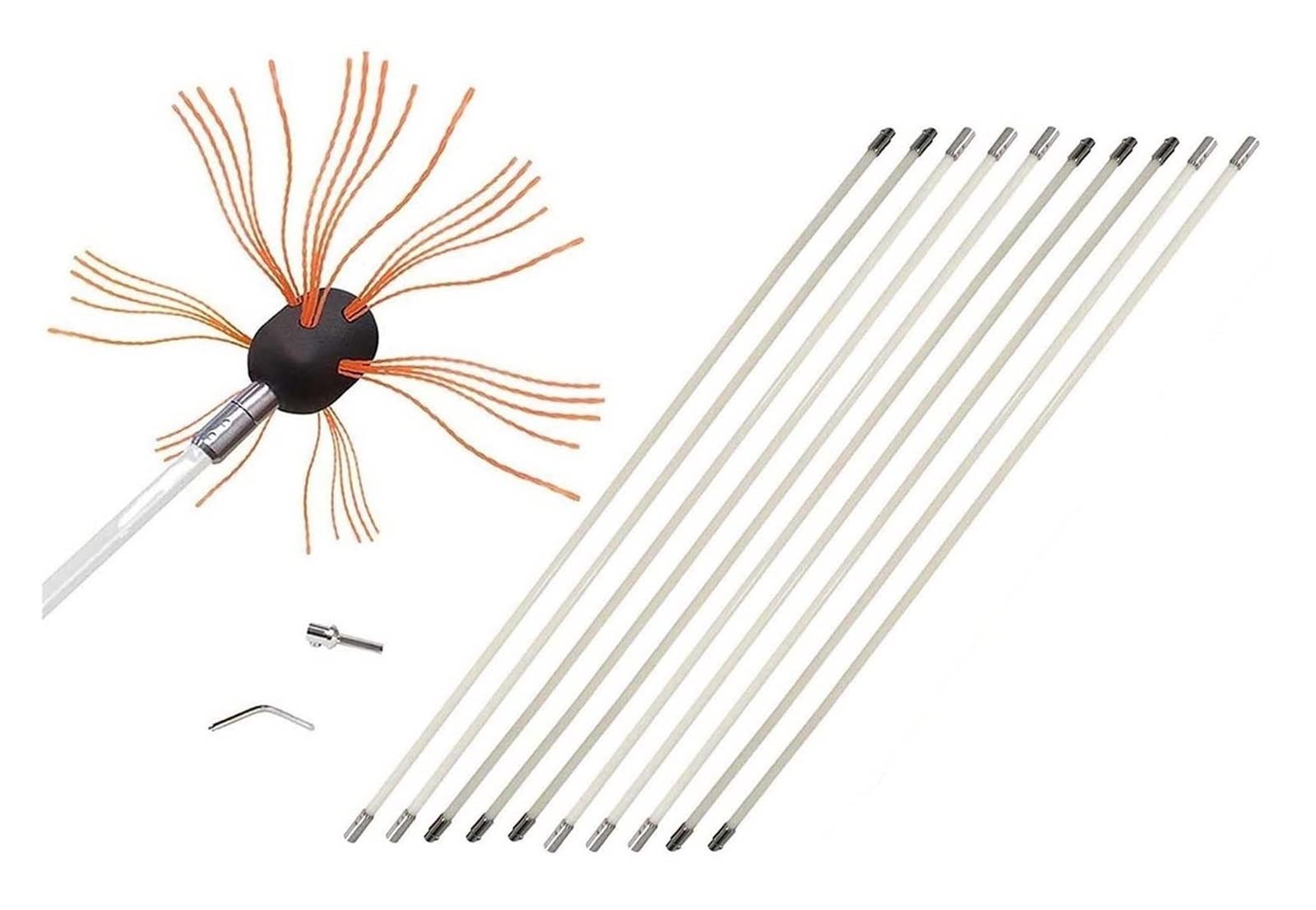 Flexible Chimney Sweep Kit 26ft Durable Rotary Chimney Cleaning Kit With Elastic Reinforced - View #5