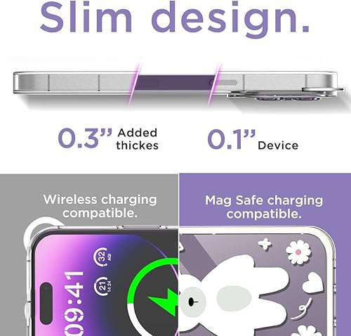 Miniatura 9 de AICase Funda para iPhone 14 Pro Max linda para mujeres y niñas, funda transparente Kawaii con correa de muñeca y protección para cámara, bonita