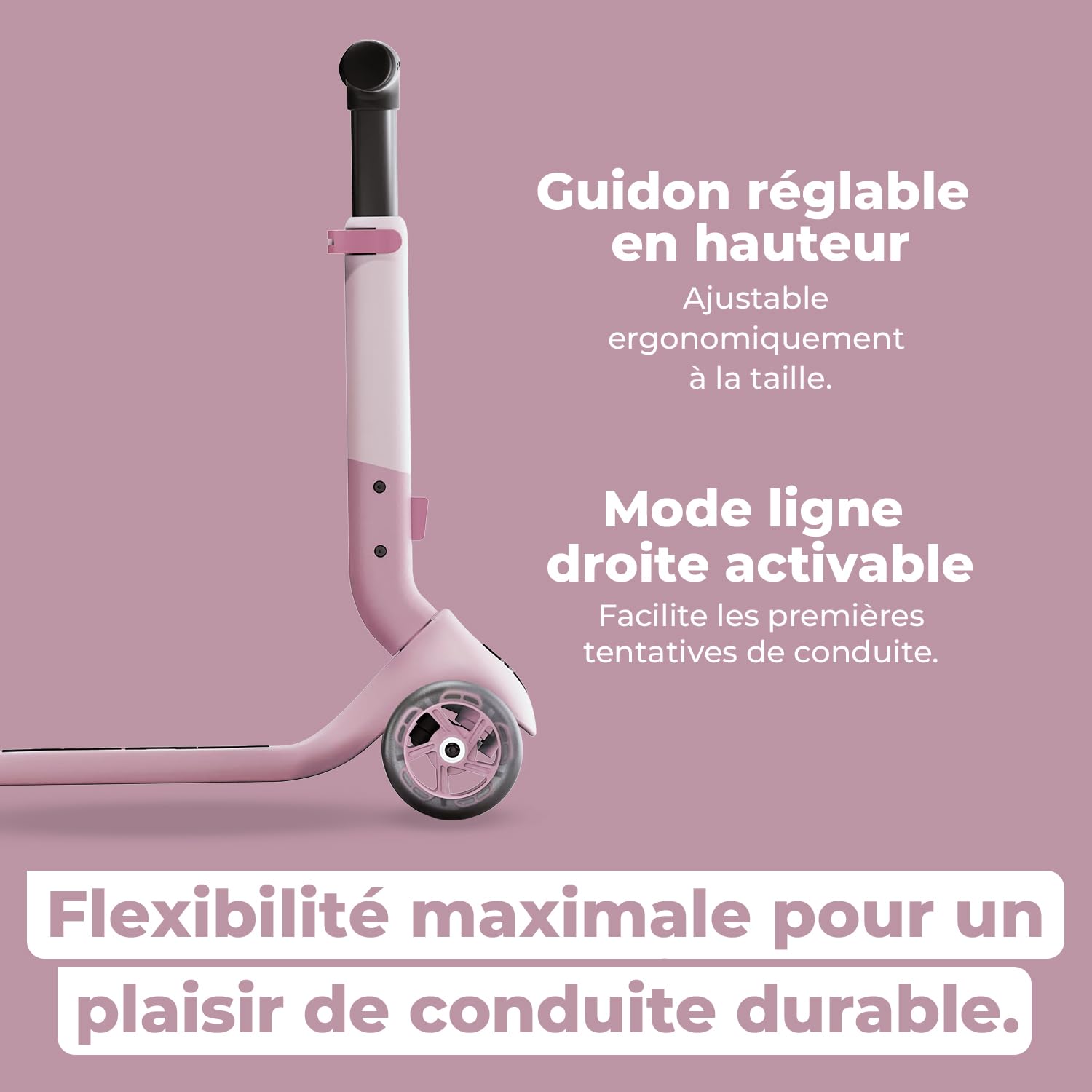 PUKY Push | Trotinette Enfant 2 Ans Pliable avec Roues LED | 3 Roues