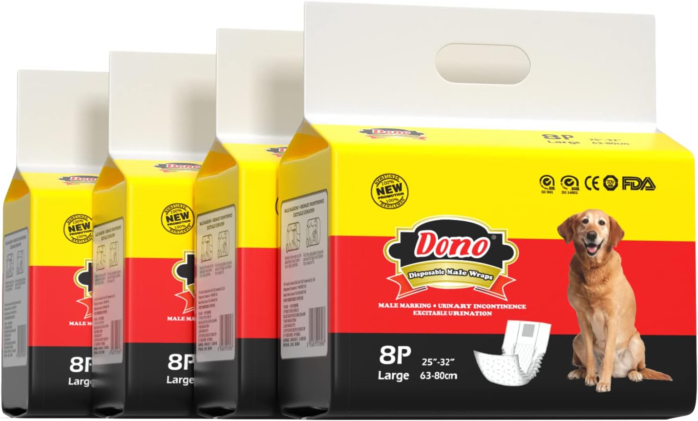 Dono Disposable Dog Diapers Male Dog Wraps Super Absorbent