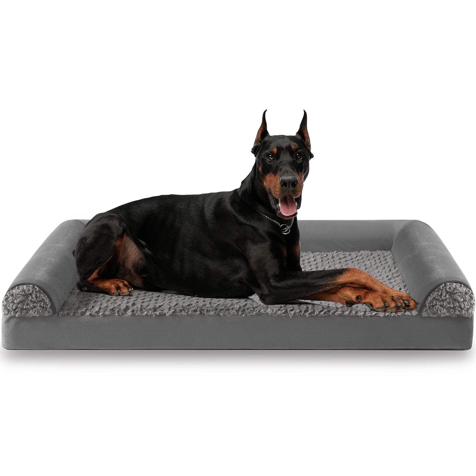 FURTIME Cuccia per cani di taglia grande, ortopedica, XXL, 122 x 89 cm, lavabile, ergonomica, con imbottitura rimovibile, antiscivolo, in gommapiuma, ortopedica