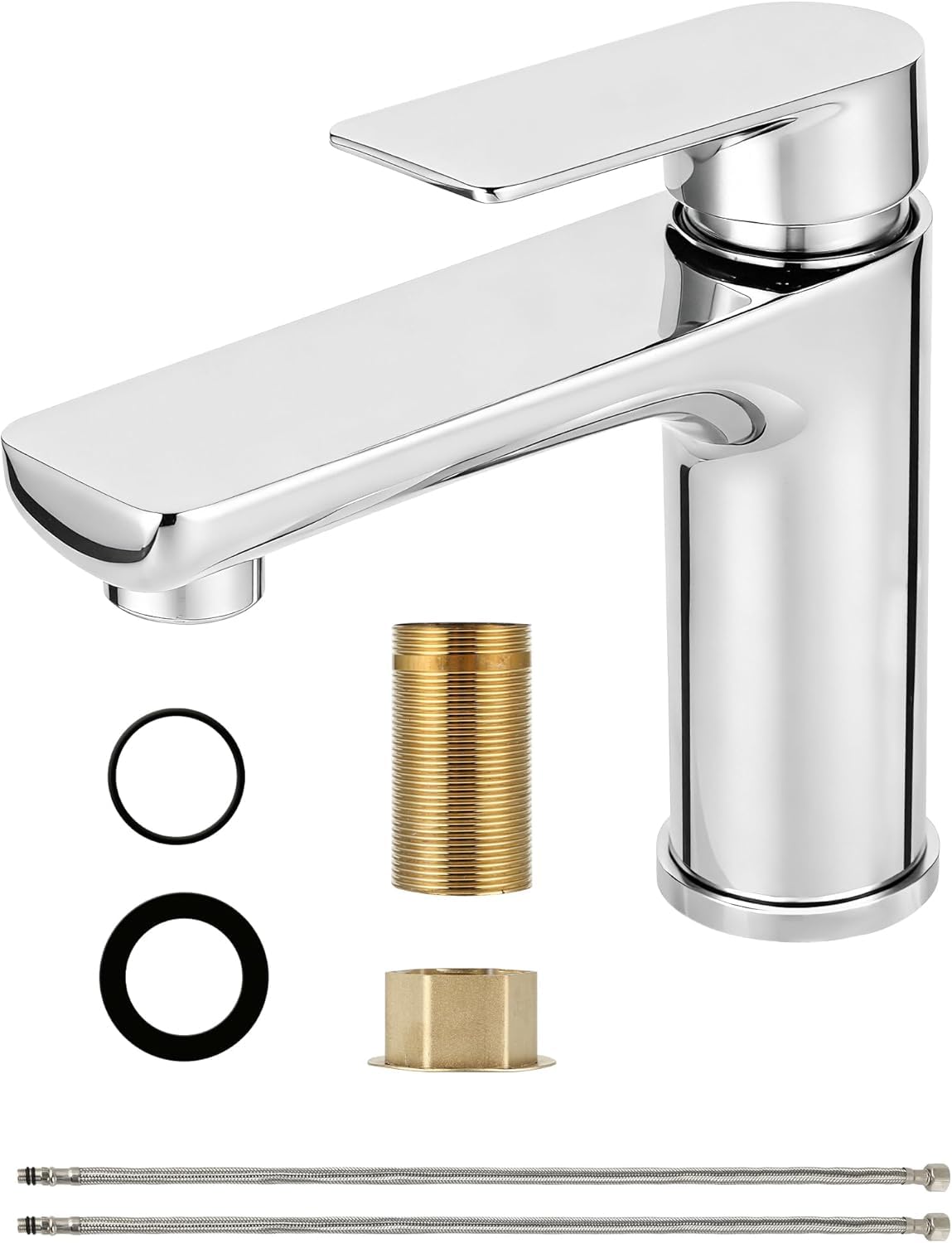 Robinet de lavabo à levier unique fini les éclaboussures dans les petits WC avec bec 95 mm