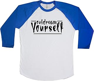 Outdream Yourself Unisex Baseball Long Sleeve Tee White-Royal Small