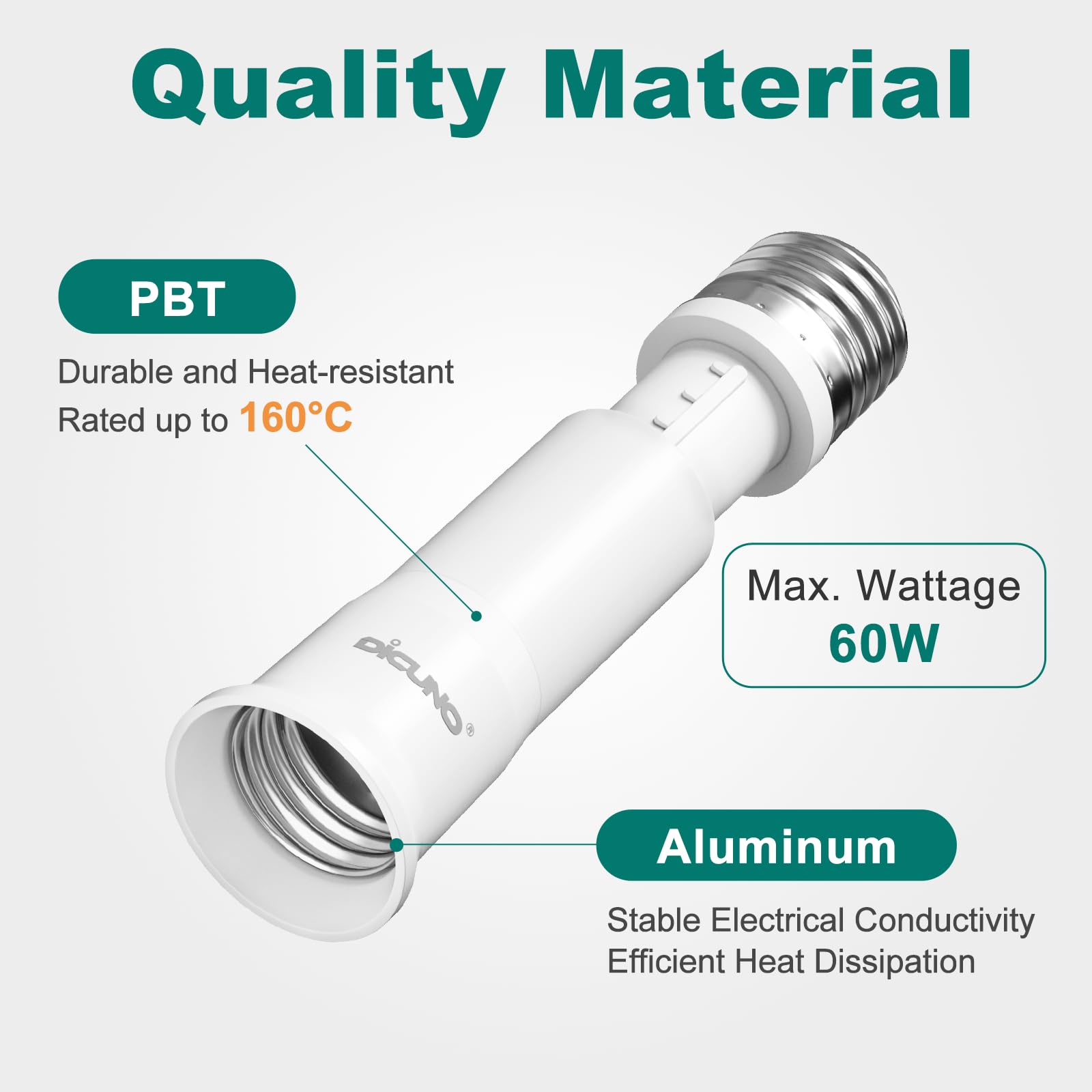 DiCUNO Bulb Socket Extender - 2 Pack -6