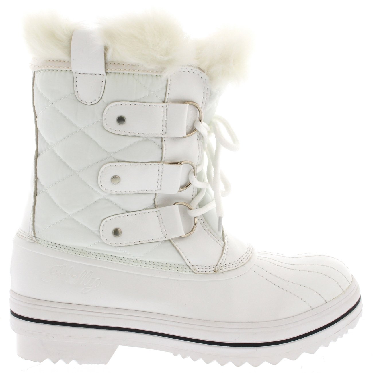 Polar Womens Snow Boot Nylon Short Winter Snow Rain Warm Waterproof Boots - White - 9-42 - CD0031