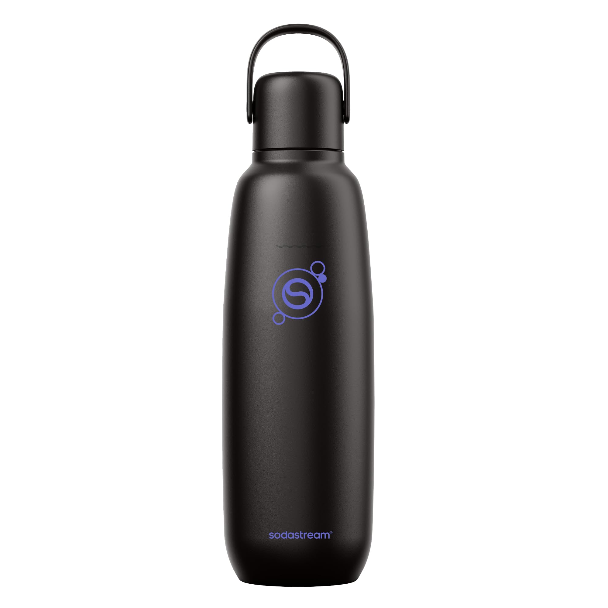 sodastream Fizz &amp; Go Cool, Stainless Steel Carbonated Water Bottle 0.9L, Insulated Metal Bottle for Sparkling Water, Compatible with TERRA, ART, ENSO &amp; More in Black, 30.4 Ounces (Pack of 6)